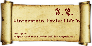 Winterstein Maximilián névjegykártya